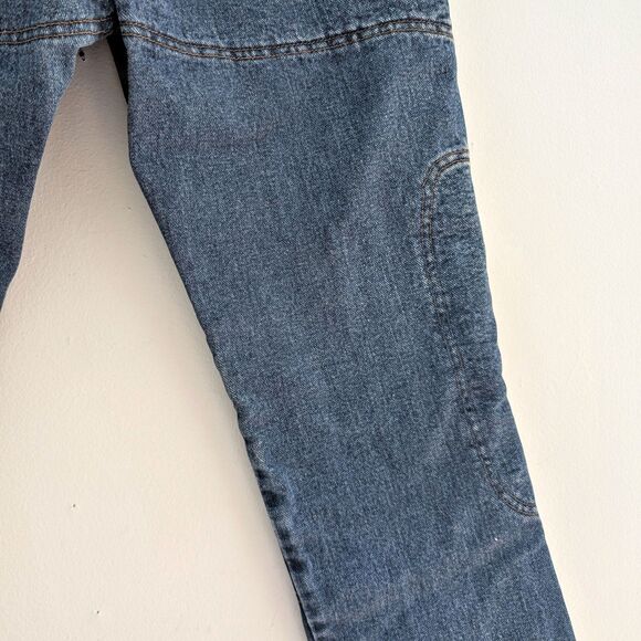 Vintage 1990s Fast Company Draggin Jeans Motorcyle Riding Denim Patchwork Size 6 - Picture 13 of 13